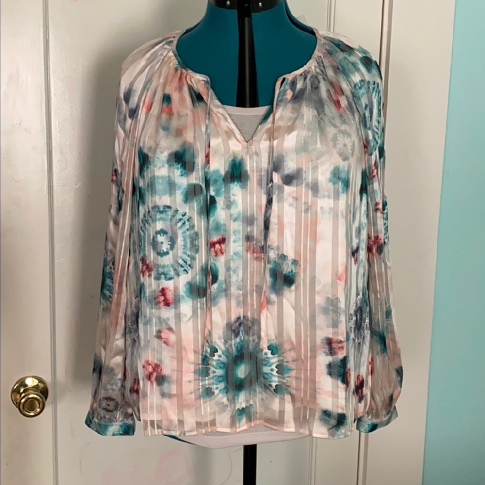 INC International Concepts bohemian blouse tie dye